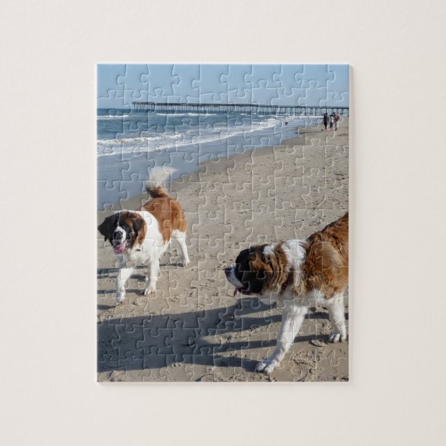 St. Bernard au puzzle de la plage (Vertical)
