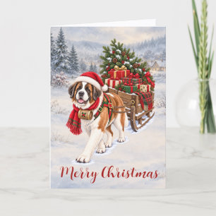 St. Bernard Carte l'Aide de Père Noël