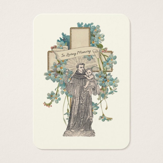 ST. Carte de prière funéraire catholique ANTHONY (Devant)