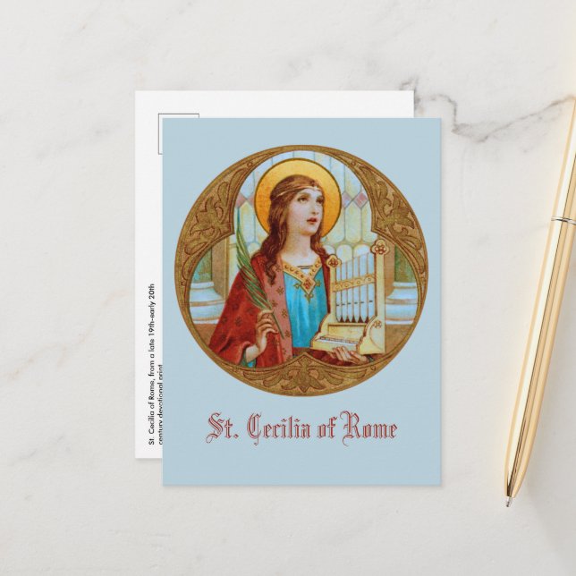 St. Cecilia de Rome (BK 003) Carte postale vertica (Devant/Arrière en situation)