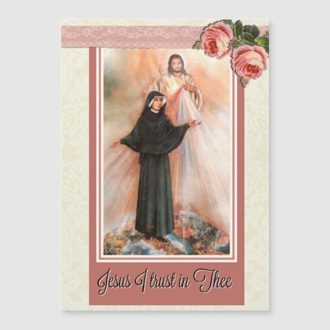 St Faustina 5"" carte x7 magnétique mince (Devant)