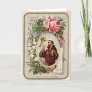 St Francis de la carte de voeux d'Assisi w/prayer