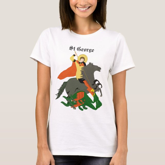 St George et le Dragon Design Ladies T-Shirt (Devant)