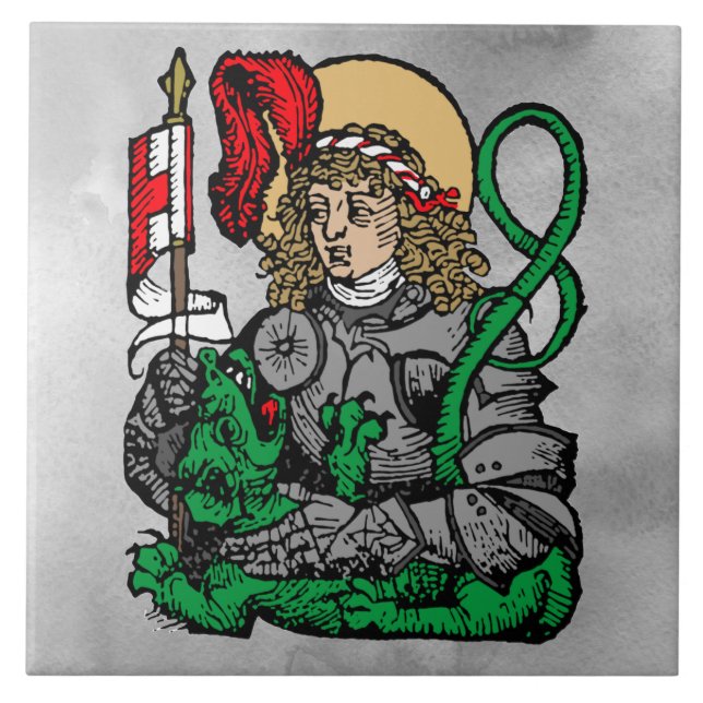St. George et le Dragon (Nuremberg) Carreau de cér (Devant)