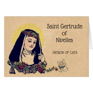 St Gertrude du saint patron de Nivelles des chats