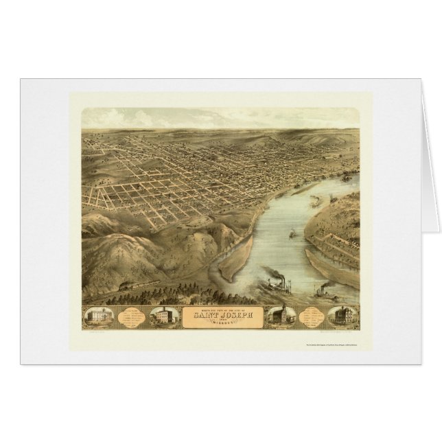 St Joseph, carte panoramique de MOIS - 1868 (Devant horizontal)