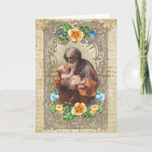 St. Joseph Jésus Cartes de condoléances catholique (Devant)