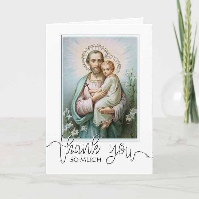 St. Joseph Jésus Cartes de condoléances catholique (Devant)