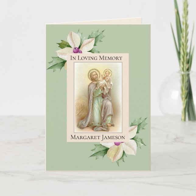 St. Joseph Jésus Cartes de condoléances catholique (Devant)