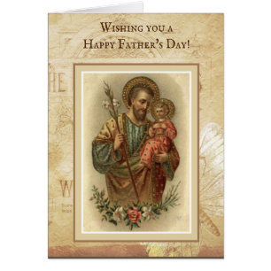 St Joseph vintage avec des pères de Jésus d'enfant