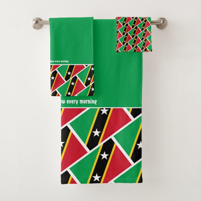 ST KITTS NEVIS FLAG Écriture personnalisée VERT (En situation)