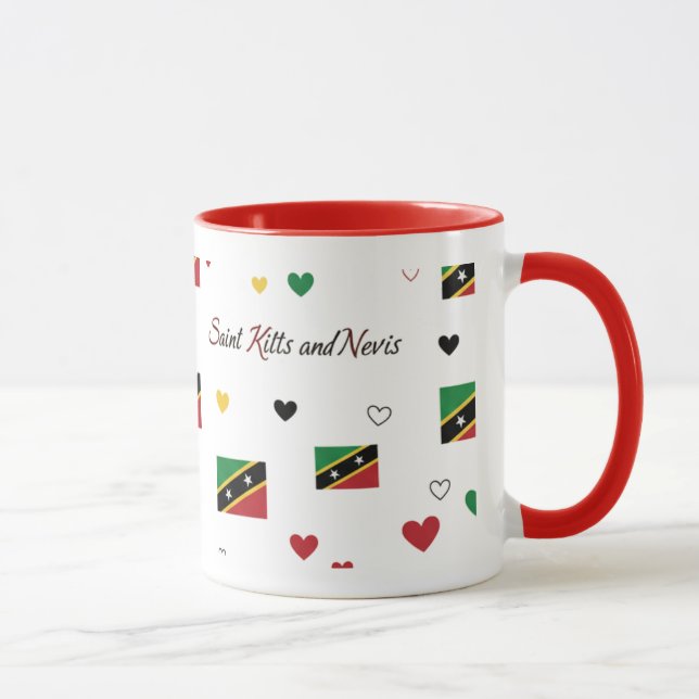 St Kitts Roots Pattern Mug | Caribbean Flag (Droite)