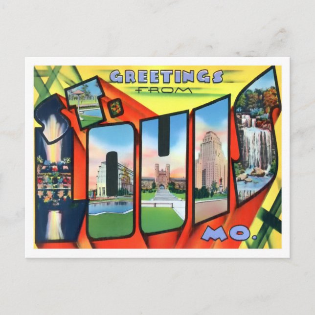 St Louis, Missouri Vintage Big Letters Carte posta (Devant)