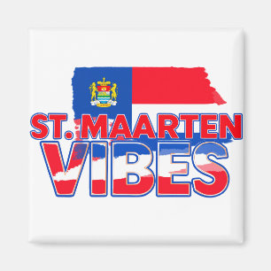 St. Maarten vibes Caribbean flag magnet