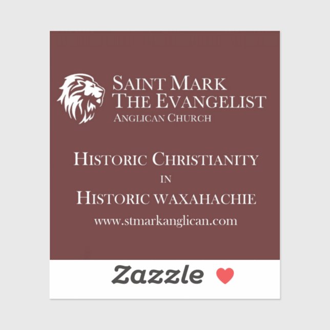 St. Mark the Evangelist Anglican vinyl sticker (Feuille)