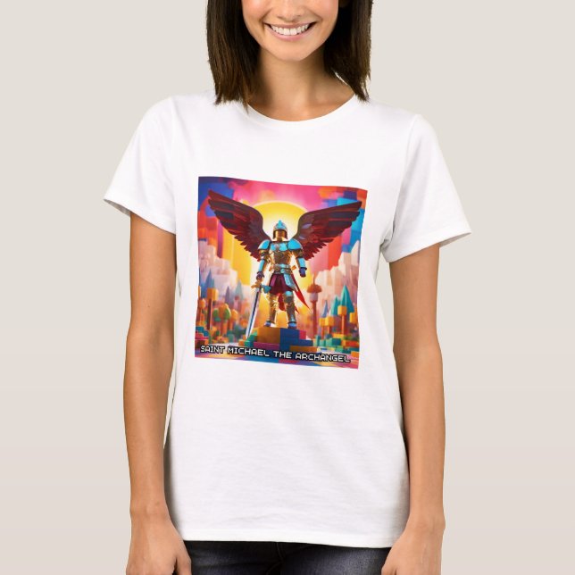 St. Michael l'archange T-shirt Tee catholique (Devant)