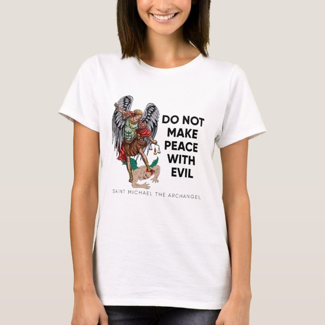 St. Michael l'archange T-shirt Tee catholique (Devant)