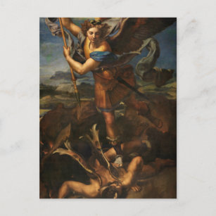 St Michael Slay le diable par Raphael Carte postal