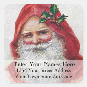 St Nick Portrait Vintage Étiquette de adresse de N