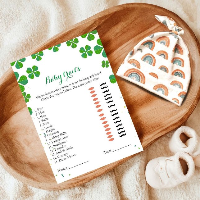 St patrick baby shower jeu traits bébé (Créateur téléchargé)