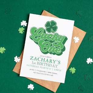 St. Patrick' Lucky One First Birthday Invitation