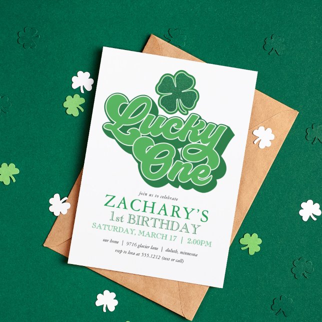 St. Patrick' Lucky One First Birthday Invitation (Créateur téléchargé)