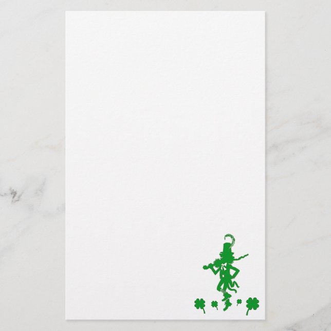 St. Patrick’s Day Leprechaun Shamrock papeterie (Devant)