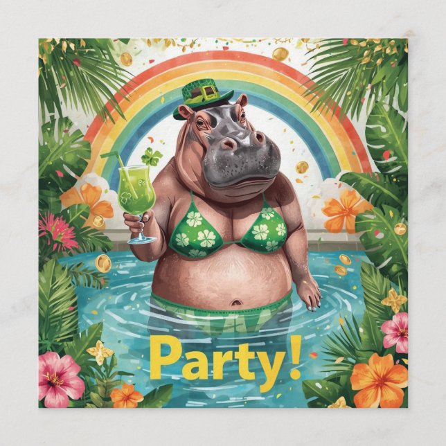 St. Patrick’s Tropical Pool Party Invitation  (Devant)