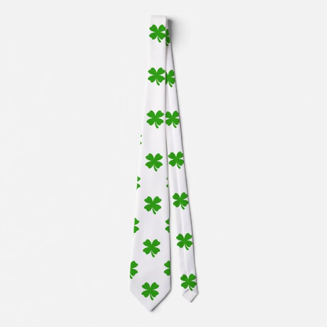 st patrick trèfle émoji mens necktie cravate (Devant)