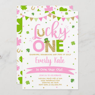 St. Patrick's Birthday Invitation Lucky One Party