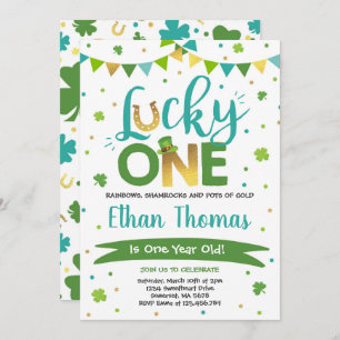 St. Patrick's Birthday Invitation Lucky One Party
