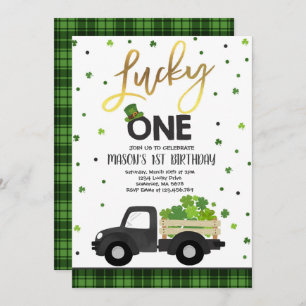 St. Patrick's Birthday Invitation Lucky One Party