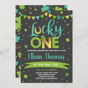 St. Patrick's Birthday Invitation Lucky One Party