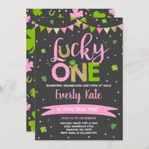 St. Patrick's Birthday Invitation Lucky One Party