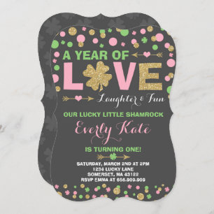 St. Patrick's Birthday Invitation Petit Shamrock