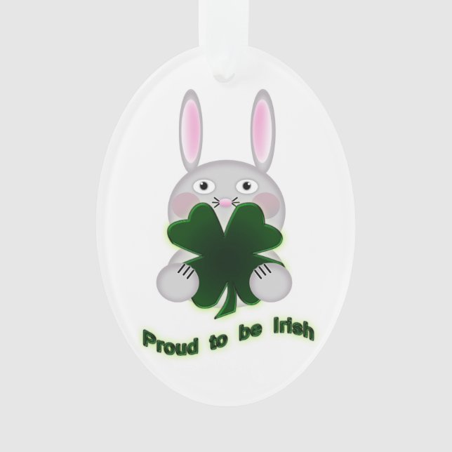 St. Patricks Bunny Fier d'être Shamrock irlandais (devant)