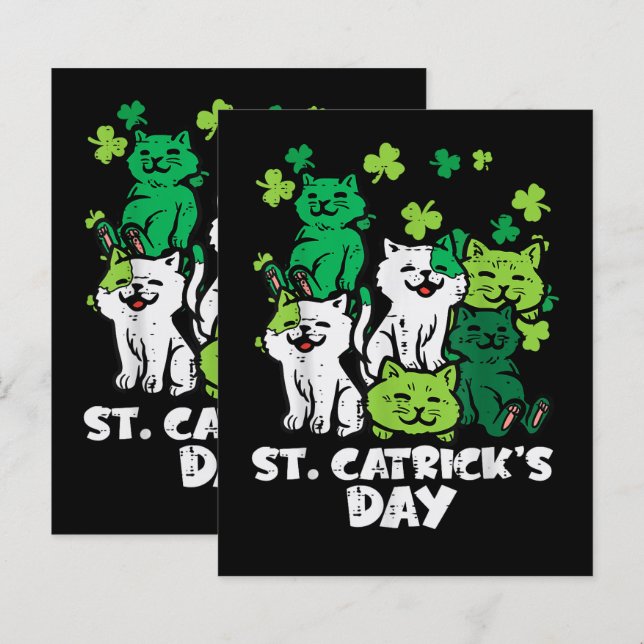 St Patricks Catricks Day Cats Saint Pattys (Devant / Derrière)