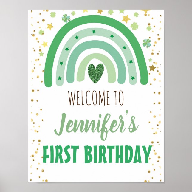 St Patrick's Day Affiche de bienvenue Rainbow Part (Devant)