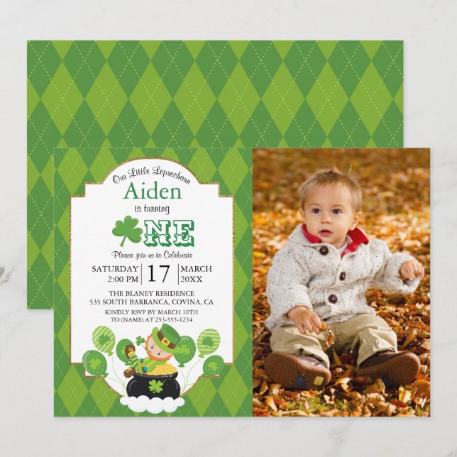 St. Patrick's Day Anniversaire Fête Invitation (Devant / Derrière)