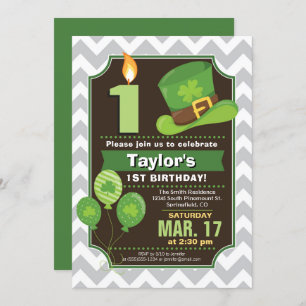 St. Patrick's Day Anniversaire Fête Invitation