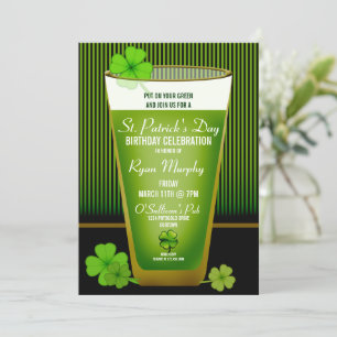 St. Patricks Day Anniversaire Fête Invitations
