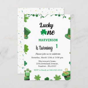 St patrick's day anniversaire garçon shamrock invi