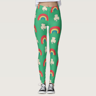 St. Patrick's Day Arc-en-ciel et Leggings Shamrock