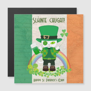 St. Patrick's Day avec une carte magnétique Chat c