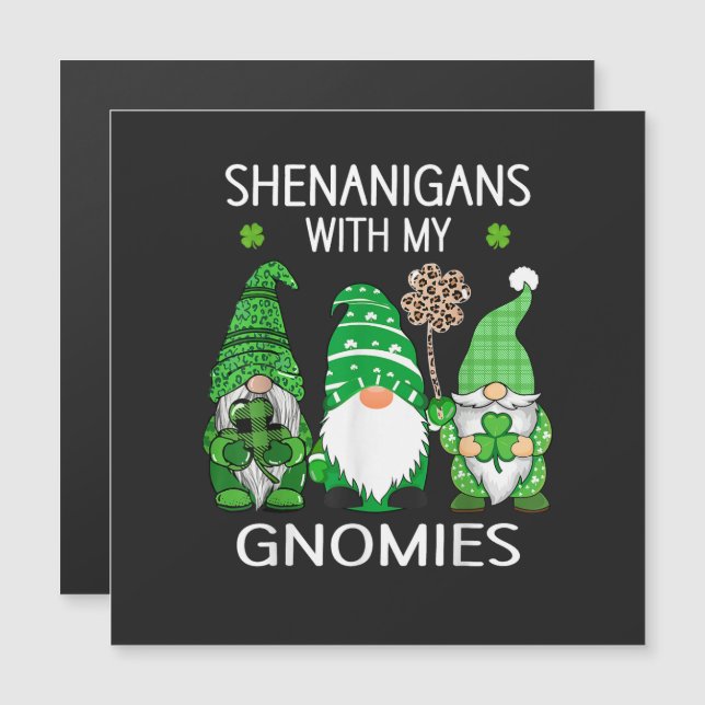 St Patricks Day Chanceux Shamrock Léopard Gnomes  (Devant / Derrière)