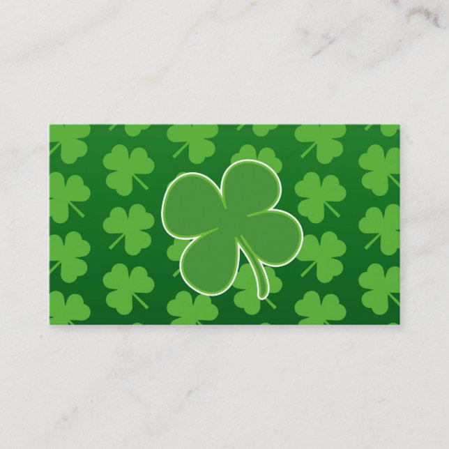 St. Patrick's Day Clover Leaf cartes de visite (Devant)