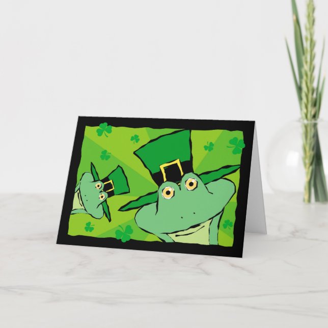St. Patrick's Day Funny Frogs Carte de voeux (Devant)