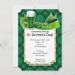 St. Patricks Day Green Beer Party Invitation
