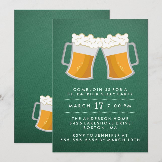 St. Patrick's Day Irish Party Invitation (Devant / Derrière)