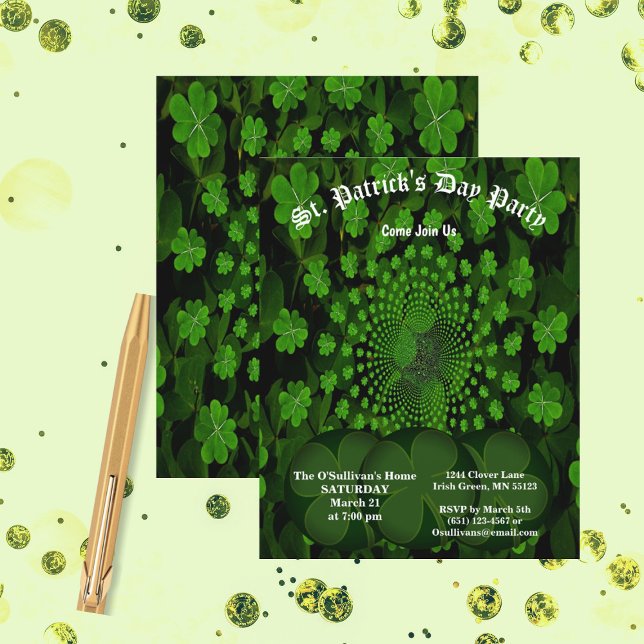 St Patrick's Day Party Clover Kaleidoscope Papier (Créateur téléchargé)